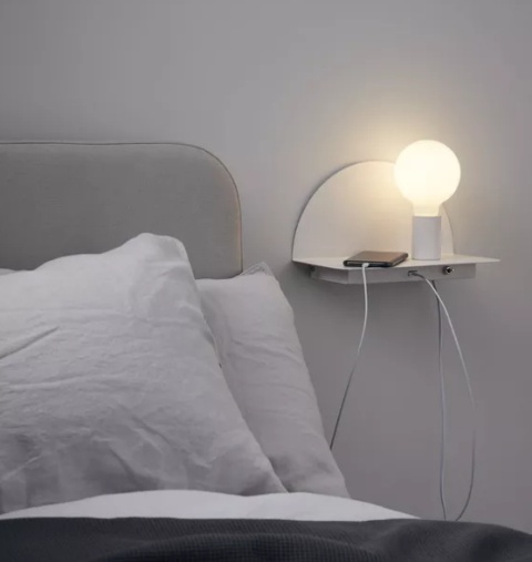 LED Lampa kinkiet HOBE USB E27 biała czytanie włącznik