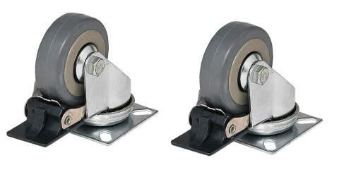 Koło jezdne skrętne hamulec 50mm 50kg guma łożysko 2szt