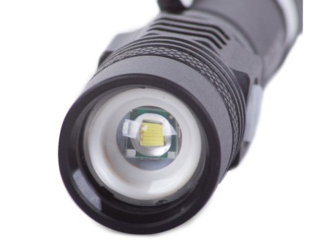 MOCNA Latarka taktyczna LED cree zoom XM-L T6 AKU ALU