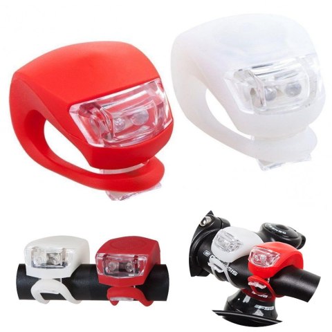 Lampki rower LED przód tył 2szt silikon 4 bat CR2032