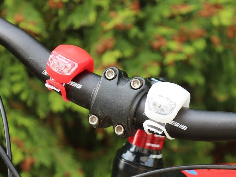Lampki rower LED przód tył 2szt silikon 4 bat CR2032