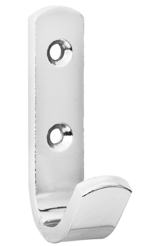 Wieszak CHROM prosty szatnia 8cm szer 2cm gł 4,5cm szatnia