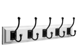 Wieszak WHITE ubrania 68cm 10 wieszaki drewno stal