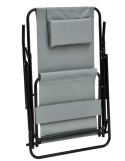 Leżak krzesło plażowe GRREY SZARY dwupoziomowe stalowe