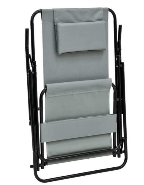 Leżak krzesło plażowe GRREY SZARY dwupoziomowe stalowe