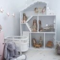Lazurny regał domek do pokoju dziecięcego - idealne rozwiązanie dla małych miłośników książek i zabawek!