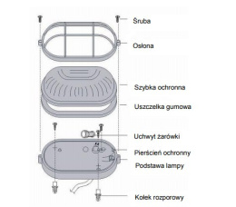 Lampa kanałowa BLACK kinkiet IP44 E27 czarna szczelna