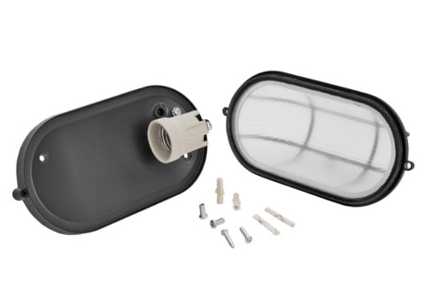 Lampa kanałowa BLACK kinkiet IP44 E27 czarna szczelna