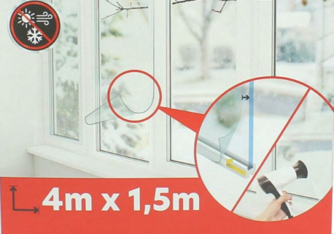 Folia okna uszczelniająca FOXI 400cm na 150cm z taśmą