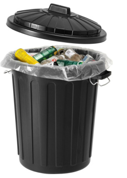 Zamykany kubeł BLACK 70l kosz drewno