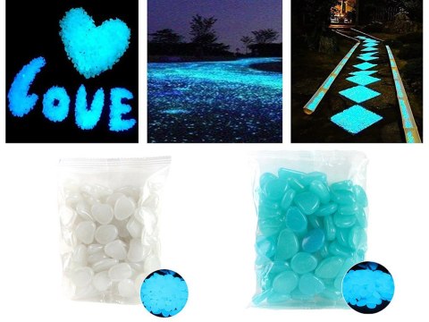 Kamyki ozdobne świecące fluor 100 Szt dekoracja nocna