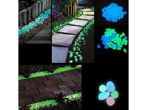 Kamyki ozdobne świecące fluor 100 Szt dekoracja nocna