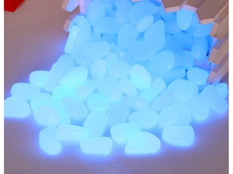 Kamyki ozdobne świecące fluor 100 Szt dekoracja nocna