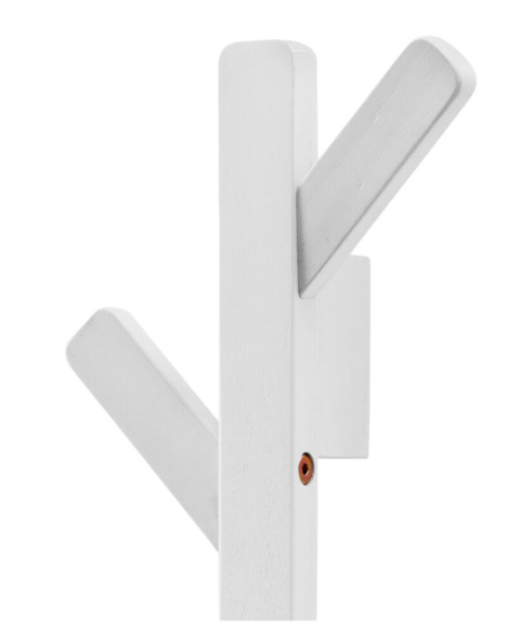 Drewniany biały wieszak ścienny 6 uchwytów jodełka 80cm