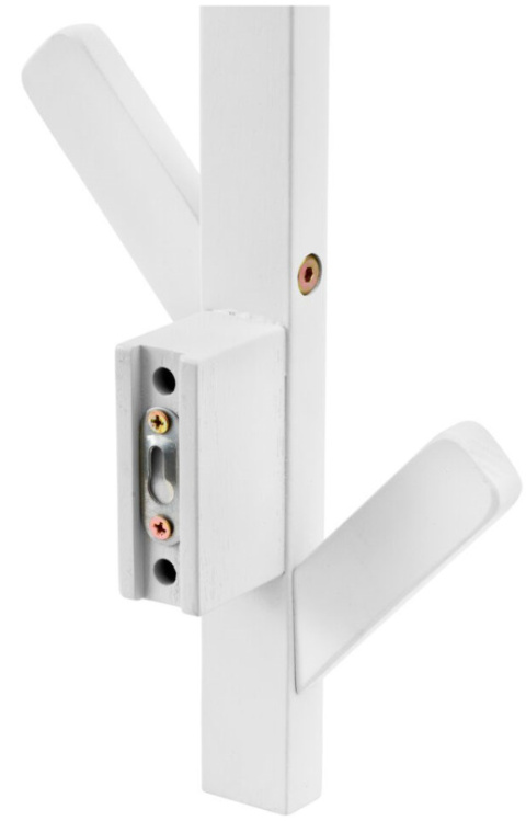 Drewniany biały wieszak ścienny 6 uchwytów jodełka 80cm