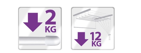 Suszarka sufitowa łazienka balkon 6prętów 180cm biała