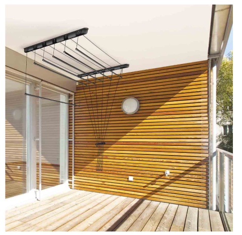 Suszarka sufitowa łazienka balkon 6prętów 150cm czarna