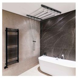 Suszarka sufitowa łazienka balkon 6prętów 160cm czarna