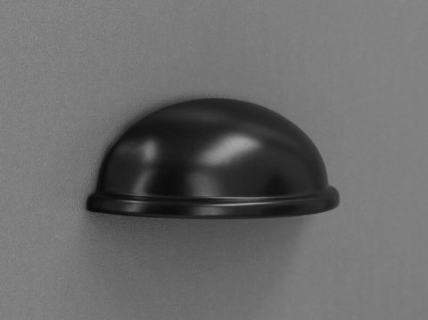 Uchwyt muszelka retro BLACK drzwiczek szafek mebli czarny