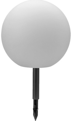 Lampa biała KULA IP44 LED solar słoneczny 30cm wbijana