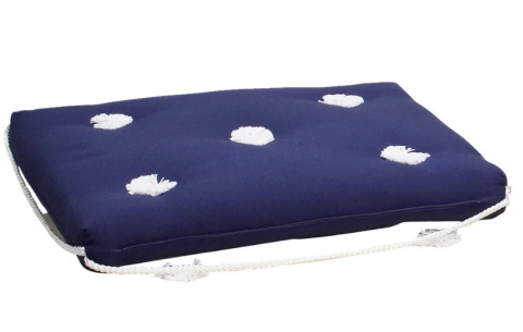 Poduszka żeglarska 34 45cm jacht łódka łódż granat grochy