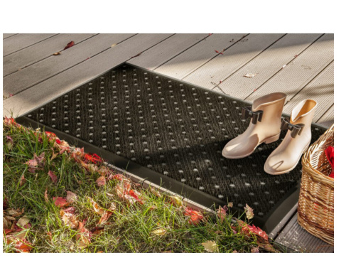 Wycieraczka ze sztucznej trawy 59x37cm z najazdem czarna