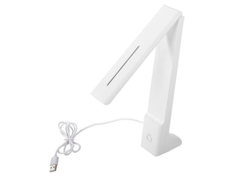 Nowoczesna lampka biurkowa LED z USB - biała, różowe światło regulowane