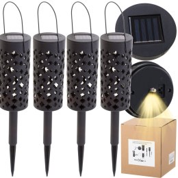 Nowoczesne lampy solarne w formie latarenek do ogrodu - 4 sztuki