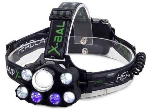 Latarka czołówka UV LED MOC 400m AKU wojsko USB ALU lotnicze
