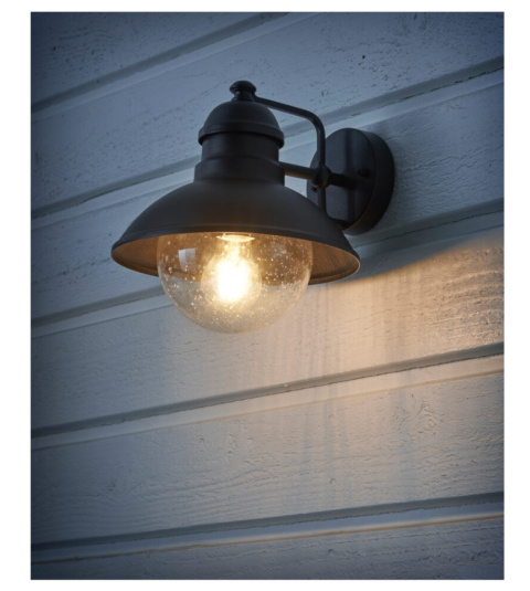 Lampa latarnia Bretania kinkiet IP44 czarna ścienna