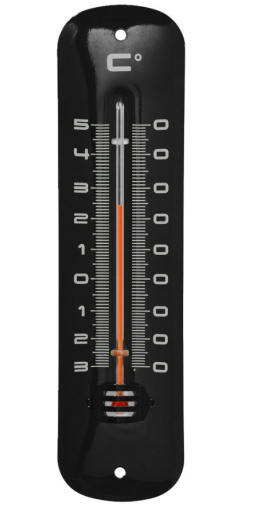 Termometr lodówka Black -30 do +50 20cm XL metal czarny