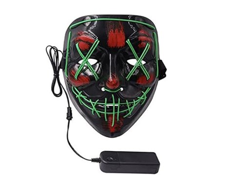 Maska LED świecąca LEDowa halloween impreza purge wysoka