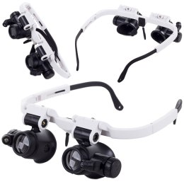 Lupa okulary zegarmistrz jubiler naprawa 8x 23x LED białe