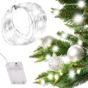 LAMPKI LED DEKORACYJNE - 100 ŻARÓWEK NA 10 METRACH W ZIMNYM BIAŁYM ŚWIETLE