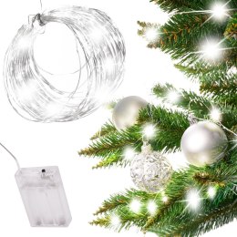 LAMPKI LED DEKORACYJNE - 100 ŻARÓWEK NA 10 METRACH W ZIMNYM BIAŁYM ŚWIETLE