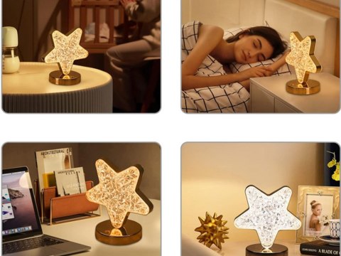 Nowoczesna lampka nocna w kształcie gwiazdy z efektem kryształu RGB