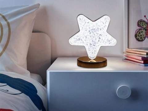 Nowoczesna lampka nocna w kształcie gwiazdy z efektem kryształu RGB