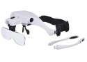 Lupa na głowę głowowa czołowa lub okulary z diodami 2 LED 3.5x 5 szkieł