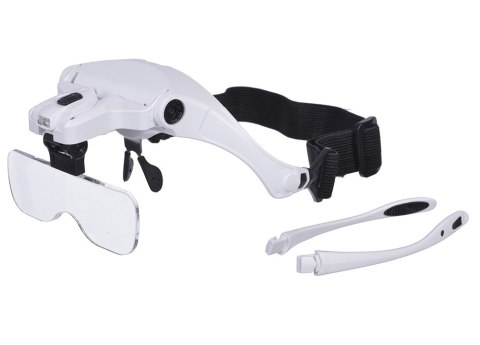 Lupa na głowę głowowa czołowa lub okulary z diodami 2 LED 3.5x 5 szkieł