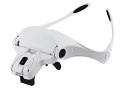 Lupa na głowę głowowa czołowa lub okulary z diodami 2 LED 3.5x 5 szkieł