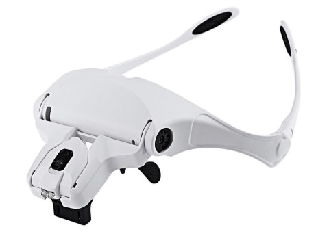 Lupa na głowę głowowa czołowa lub okulary z diodami 2 LED 3.5x 5 szkieł
