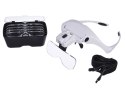 Lupa na głowę głowowa czołowa lub okulary z diodami 2 LED 3.5x 5 szkieł