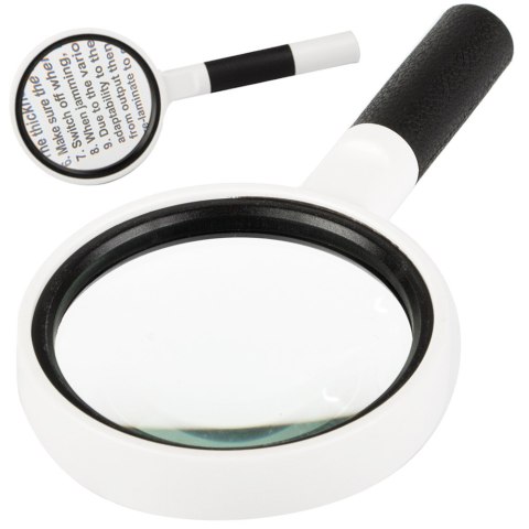 Lupa lekka biała klasyczna szkło powiększające soczewka 65mm 6x