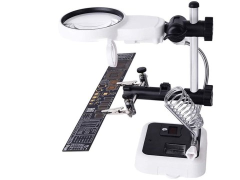 LUPA LED Trzecia ręka zestaw do lutowania uchwyty 6 LED naprawa warsztat