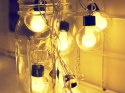 Słoneczna Girlanda ogrodowa 380cm lampki 20 LED ciepłe 3cm bańka