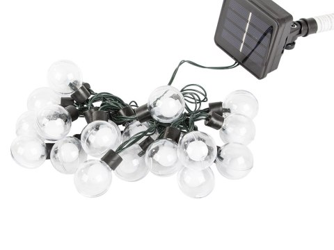 Słoneczna Girlanda ogrodowa 380cm lampki 20 LED ciepłe 3cm bańka