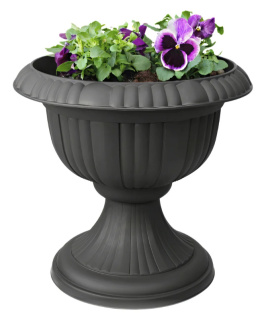 Donica na nóżce szara tarasowa plastikowa 39cm dekoracja balkonowa