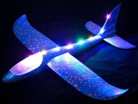 Nowoczesny samolot styropianowy LED 47 cm - świetna zabawa dla dzieci