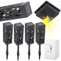 Lampa solarna dekoracyjna stojąca - zestaw 4 sztuki