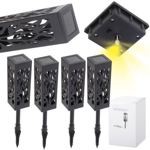 Lampa solarna dekoracyjna stojąca - zestaw 4 sztuki